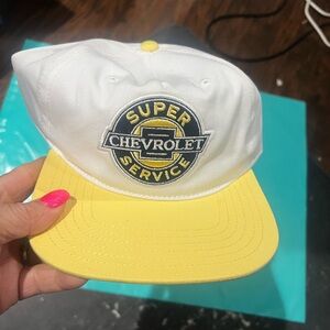 Unisex adjustable Chevrolet Super Service White and Yellow Hat